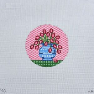 needlepoint canvas hand painted tulips (CANVAS ONLY NOT STITCHED)